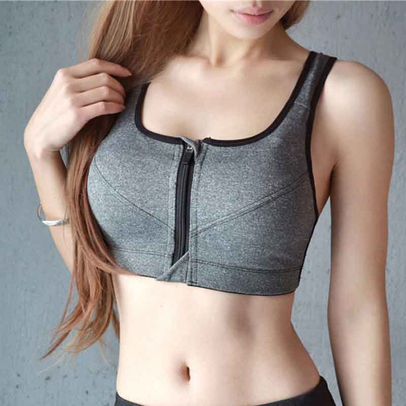 Zipper Sports Bra Gym