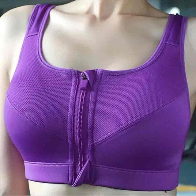 Zipper Sports Bra Gym