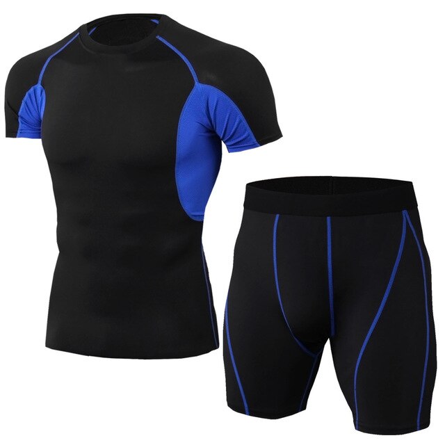 Men sport suit elastic tights