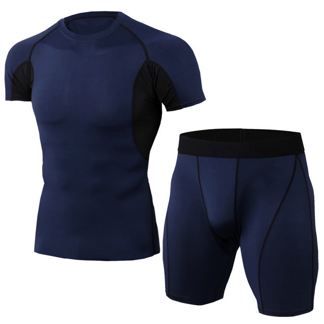 Men sport suit elastic tights