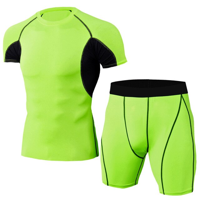 Men sport suit elastic tights