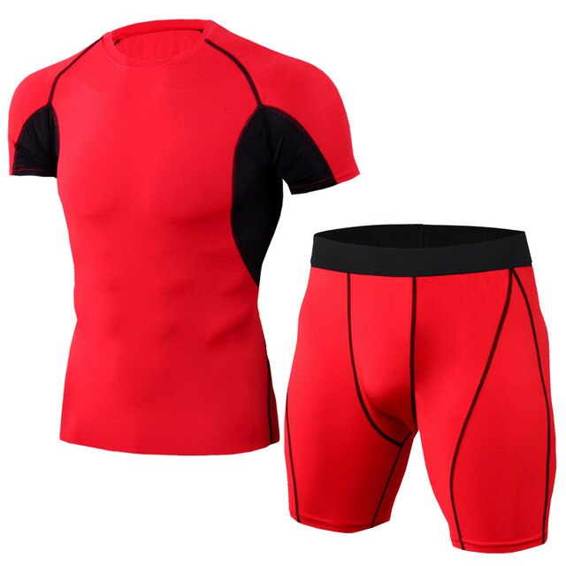 Men sport suit elastic tights