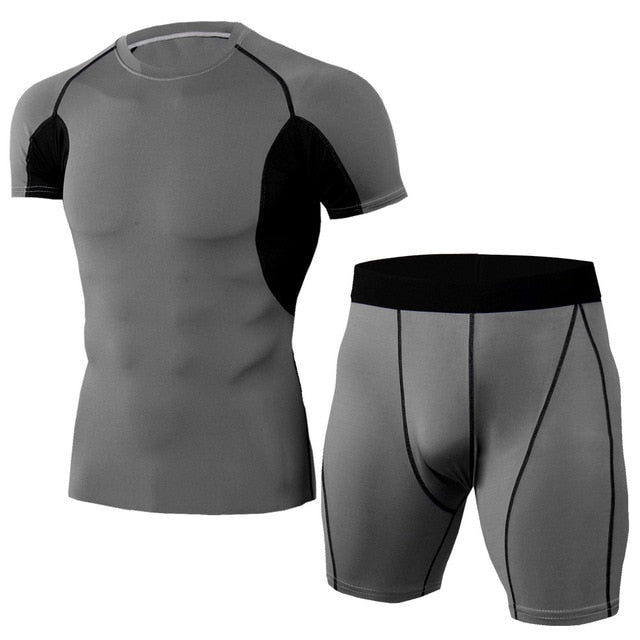 Men sport suit elastic tights
