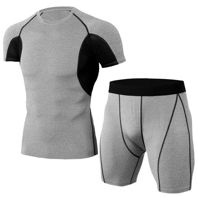 Men sport suit elastic tights
